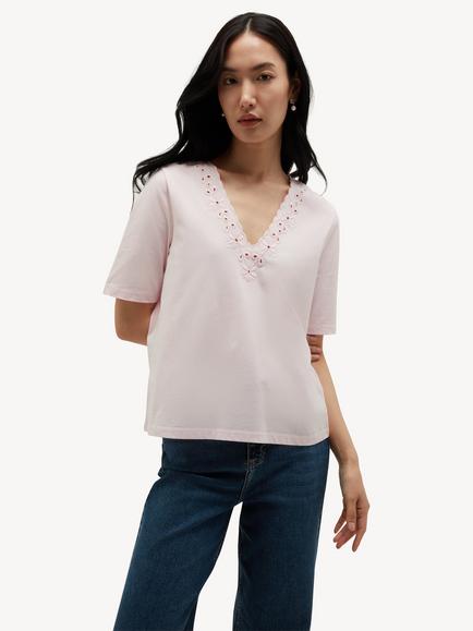Hobbs Kristen Floral Cutwork Top, Pink, Pink