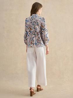 Hobbs Lillie Linen Trousers, White - view 2, White