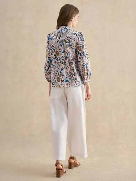 Hobbs Lillie Linen Trousers, White - view 2, White