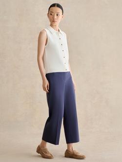 Hobbs Norwood Cropped Trousers, Blue, Blue