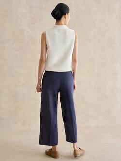Hobbs Norwood Cropped Trousers, Blue - view 2, Blue