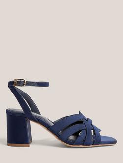 Hobbs Emerson Block Heel Strappy Sandals, Midnight Navy, Midnight Navy