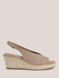 Hobbs Kali Suede Espadrille Sandals, Mushroom, Mushroom