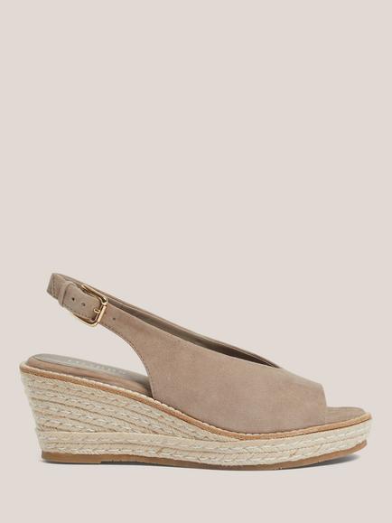 Hobbs Kali Suede Espadrille Sandals, Mushroom, Mushroom