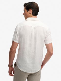 Superdry Riviera Regular Fit Short Sleeve Linen Shirt - view 2, Optic