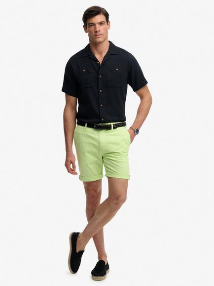 Superdry Premium Regular Slim Fit Chino Shorts, Rainy Day Grey, Washed Green