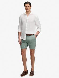 Superdry Premium Regular Slim Fit Chino Shorts, Rainy Day Grey, Sage Green