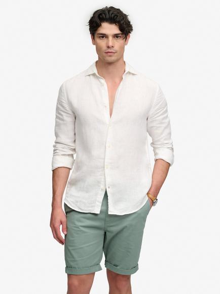 Superdry Premium Regular Slim Fit Chino Shorts, Rainy Day Grey, Sage Green