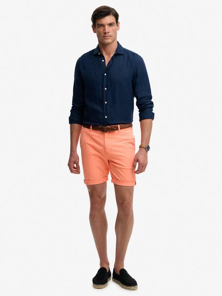 Superdry Premium Regular Slim Fit Chino Shorts, Rainy Day Grey, Washed Peach