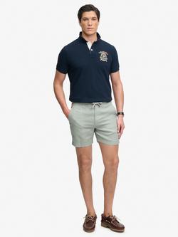 Superdry Merchant Store Linen Shorts, Bay Green