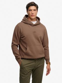 Superdry Cotton Rich Micro Logo Hoodie, Shitake Brown