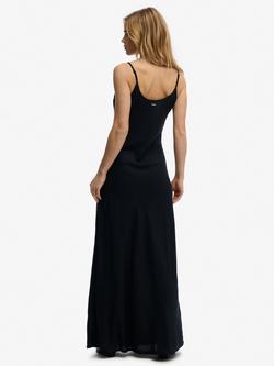 Superdry Bias Cut Maxi Slip Dress, Black - view 2, Black