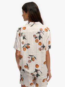Superdry Beach Printed Short Sleeve Shirt, Cream/Multi - view 2, Cream/Multi
