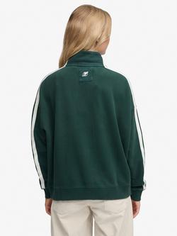 Superdry Athletic Essentials Appliqué Loose Zip Track Top - view 2, Enamel Green