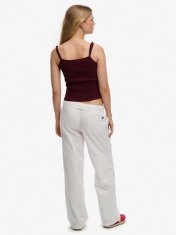 Superdry Elastic Waist Straight Trousers, Optic - view 2, Optic