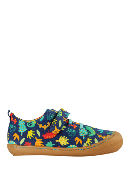 Frugi Kids' Ocean Low Top Canvas Shoes, Multi, Blue Multi