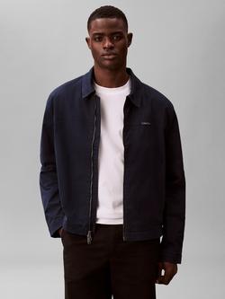 Calvin Klein Cotton Twill Zip Through Jacket, Dark Blue, Dark Blue