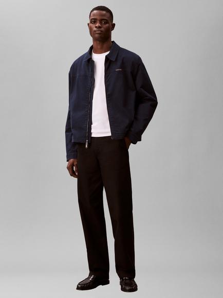 Calvin Klein Cotton Twill Zip Through Jacket, Dark Blue - view 2, Dark Blue