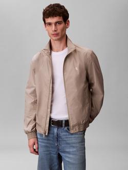 Calvin Klein Water Resistant Unfilled Nylon Windbreaker Jacket, Taupe, Taupe