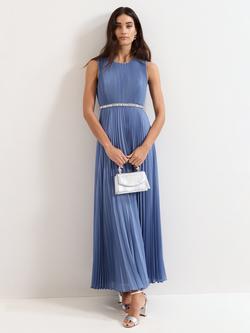 Phase Eight Anora Pleated Sleeveless Dress, Pale Blue, Pale Blue