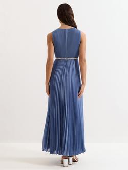 Phase Eight Anora Pleated Sleeveless Dress, Pale Blue - view 2, Pale Blue