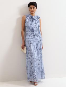Phase Eight Dakota Pure Silk Maxi Dress, Pale Blue, Pale Blue