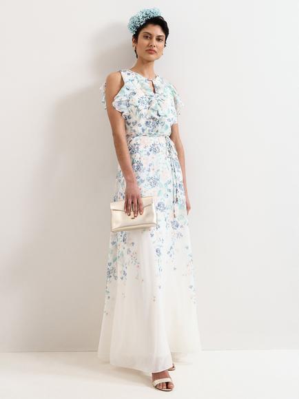 Phase Eight Rachel Floral Maxi Dress, Ivory/Multi, Ivory/Multi