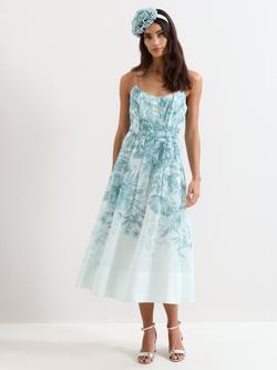 Phase Eight Velicia Floral Sleeveless Dress, Pale Blue, Pale Blue