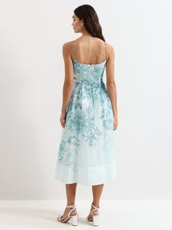 Phase Eight Velicia Floral Sleeveless Dress, Pale Blue - view 2, Pale Blue