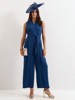 Phase Eight Maisley Wrap Wide Leg Jumpsuit, Indigo, Indigo