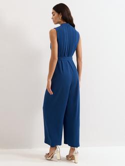 Phase Eight Maisley Wrap Wide Leg Jumpsuit, Indigo - view 2, Indigo