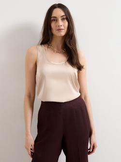 Phase Eight Edie Satin Sleeveless Top, Gold, Gold
