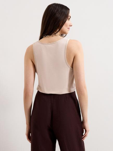 Phase Eight Edie Satin Sleeveless Top - view 2, Gold