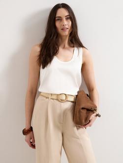 Phase Eight Edie Satin Sleeveless Top, Ivory