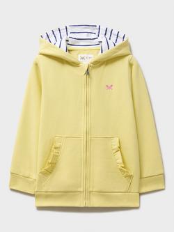 Crew Clothing Kids' Long Sleeve Frill Pocket Hoodie, Lemon Yellow, Lemon Yellow