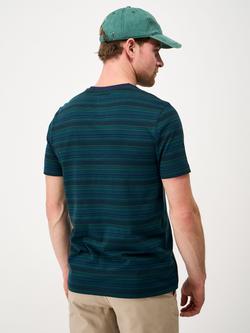 Crew Clothing Striped Cotton T-Shirt, Jade Green - view 2, Jade Green