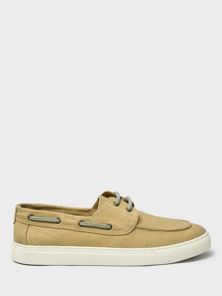Crew Clothing Canvas Boat Shoes,, Stone