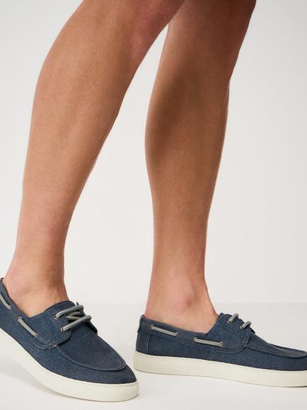 Crew Clothing Canvas Boat Shoes, - view 2, Navy Blue