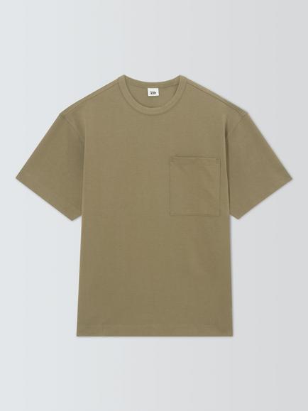 Kin Heavyweight Cotton Pocket T-Shirt, Dusky Green, Dusky Green