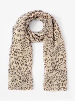 Mint Velvet Allison Leopard Print Lightweight Scarf, Brown Camel, Brown Camel