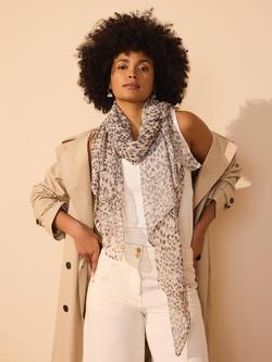 Mint Velvet Allison Leopard Print Lightweight Scarf, Brown Camel - view 2, Brown Camel