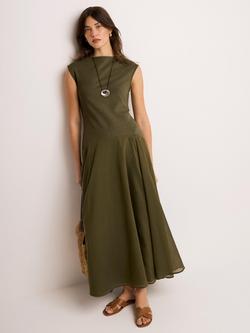 Mint Velvet Drop Waist Maxi Dress, Khaki - view 2, Khaki