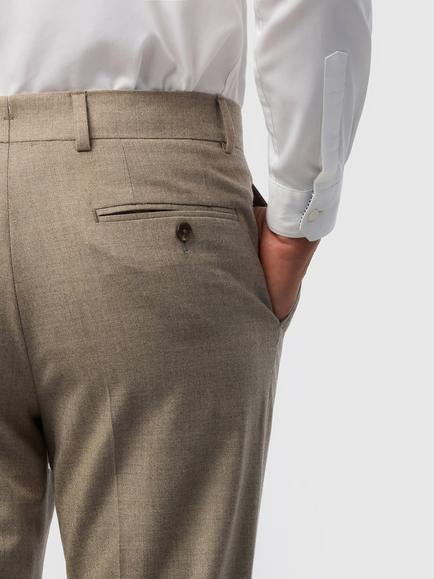Ted Baker Tailored Fit Wool Blend Trousers, Oatmeal - view 2, Oatmeal