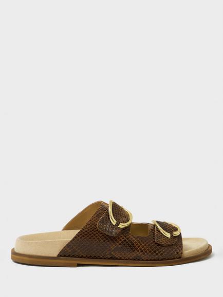 Crew Clothing Footbed Sandals, Multi Brown, Multi Brown
