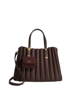 Dune London Mini Pleated Dinkdolly Tote Bag, Brown, Brown