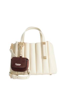 Dune London Mini Pleated Dinkdolly Tote Bag, Ecru, Ecru