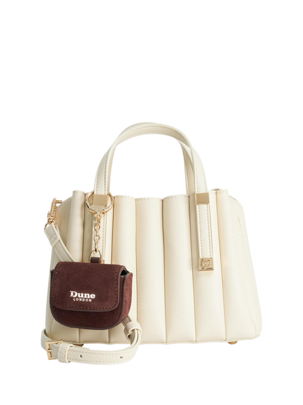 Dune London Mini Pleated Dinkdolly Tote Bag, Ecru, Ecru