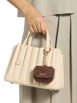 Dune London Mini Pleated Dinkdolly Tote Bag, Ecru - view 2, Ecru