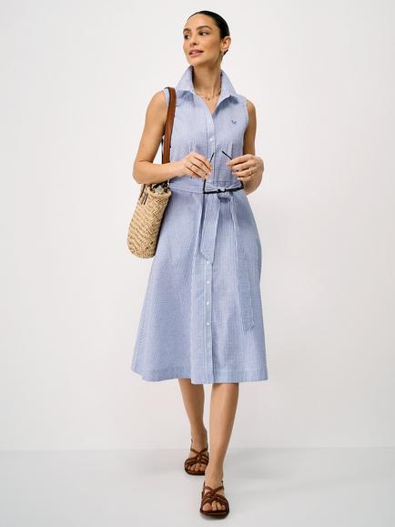 Crew Clothing Dara Sleeveless Shirt Dress, Dark Blue