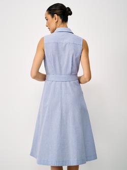 Crew Clothing Dara Sleeveless Shirt Dress, Dark Blue - view 2, Dark Blue